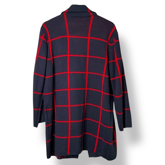 ANNE KLEIN Long Line Open Front Coatigan Cardigan Sweater Blazer Button Detail - Picture 4 of 10